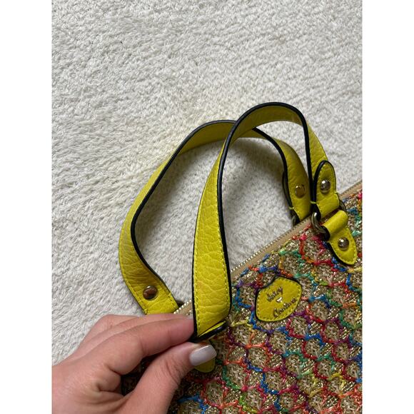 VTG Juicy Couture Summer Small Tote Straw Woven Gold Y2K Coastal Hawaii - Picture 8 of 16